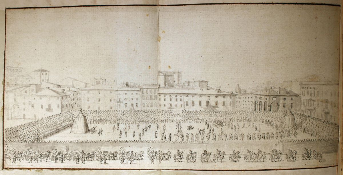 01. Georg Christopher Martini, Viaggio in Toscana 1725-1745, Tab. XXXIII. Archivio di Stato Lucca, Bibl. MSS. 106 (fotografia a cura di Silvia Giannini)